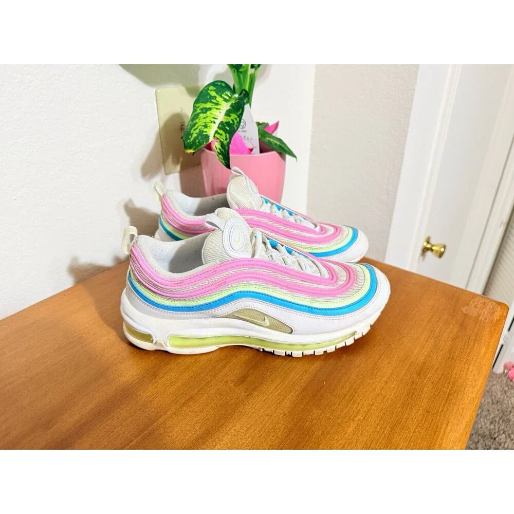 Nike Air Max 97 White Barely Volt Platinum Tint Women's Size 9.5 CW7017-1